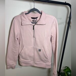 Carhartt Pink Pullover Quarter Zip Sweatshirt